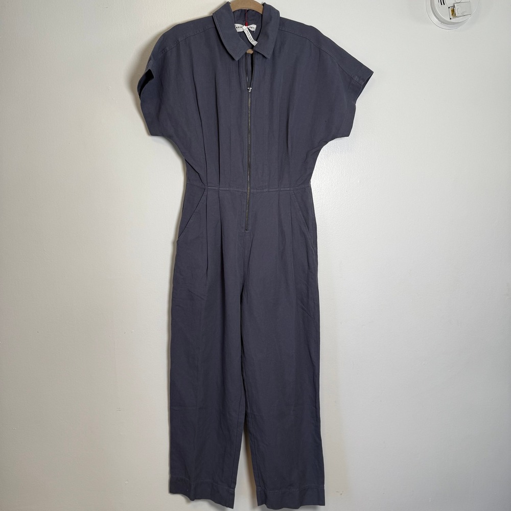 Apiece‎ Apart Gray Linen Cotton Utility Jumpsuit Boiler Suit Size 2